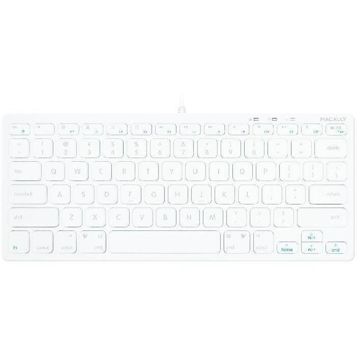 Macally Compact USB Wired Keyboard for Mac and PC