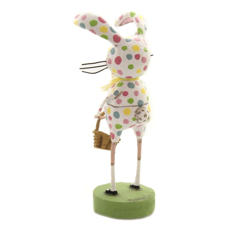 Lori Mitchell 5.75" Bunny Foo Foo Easter Bunny Basket Polka Dots  -  Decorative Figurines