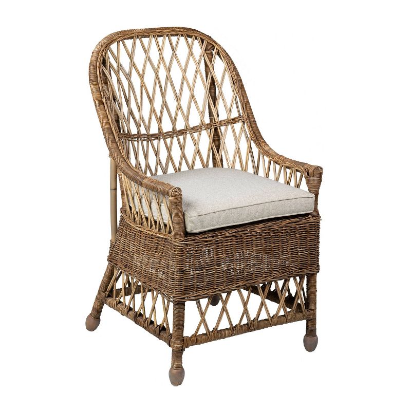 Monika Rattan Dining Chair Gray - East at Main