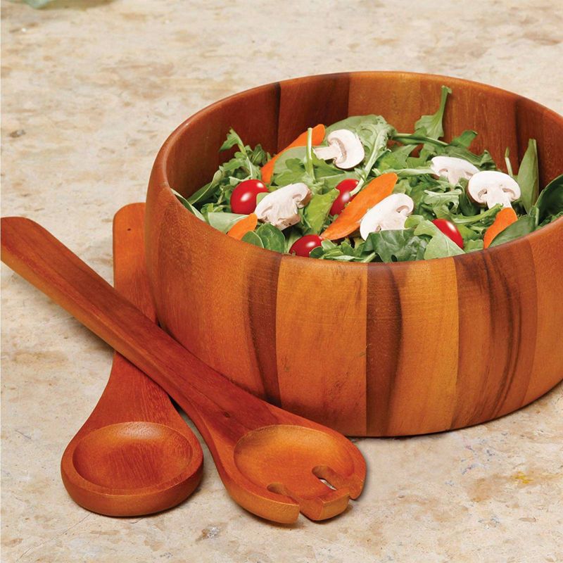 Gibson Home 67oz 3pk Wood Laroda Salad Bowls