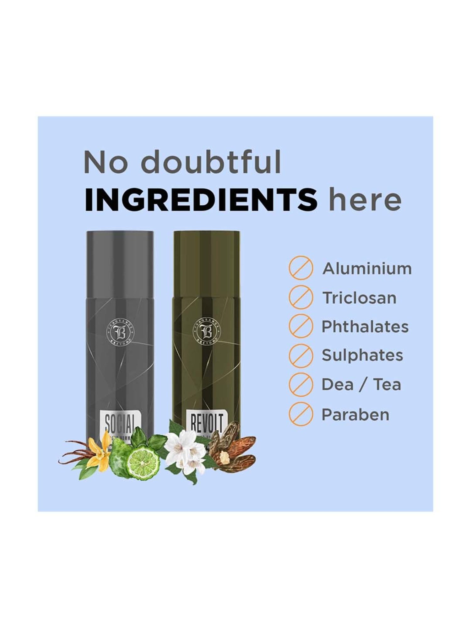 Fragrance & Beyond Revolt and Social Deodorant Body Spray for Men Pack of 2