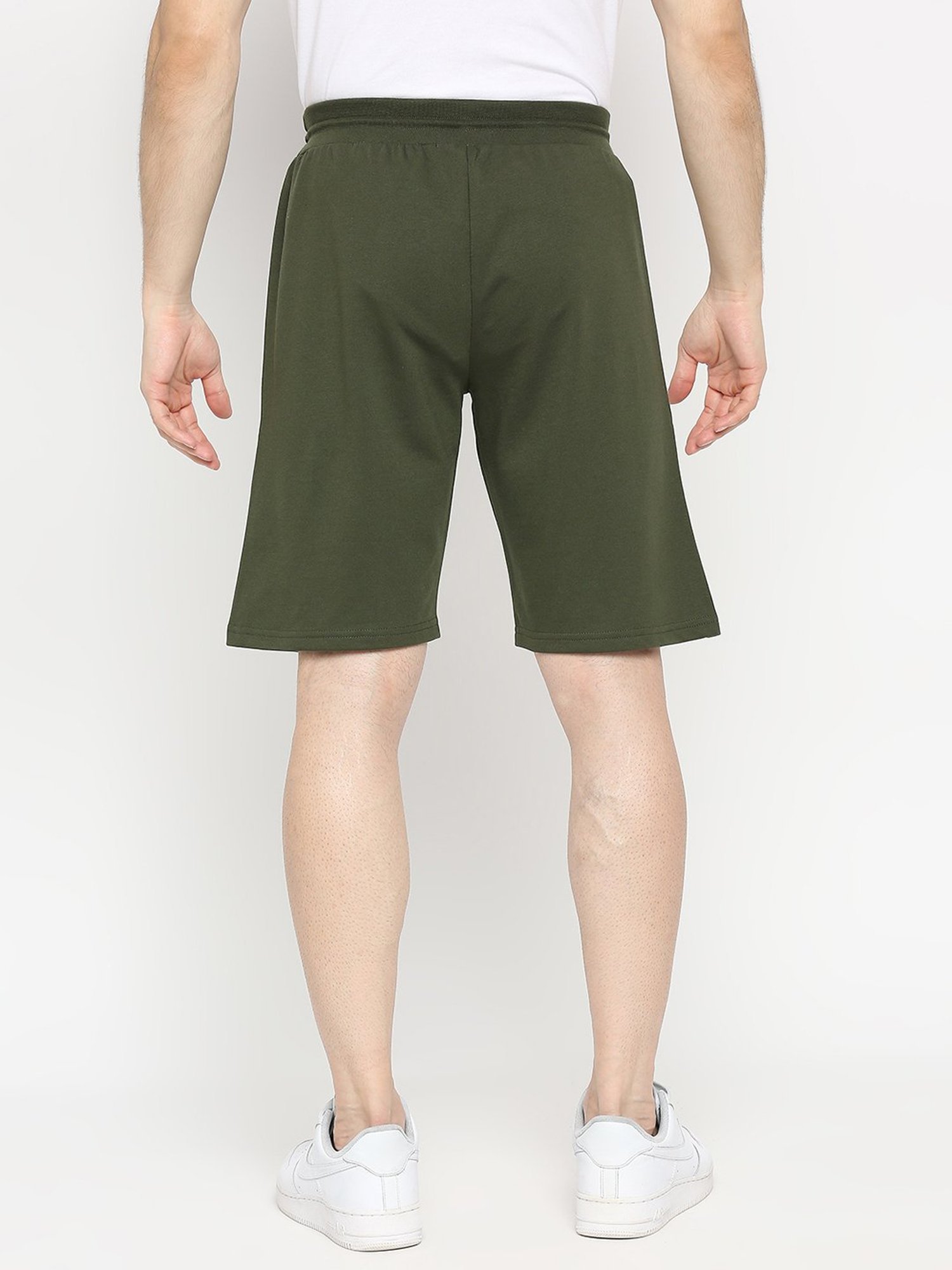 UnderJeans by Spykar Olive Regular Fit Shorts