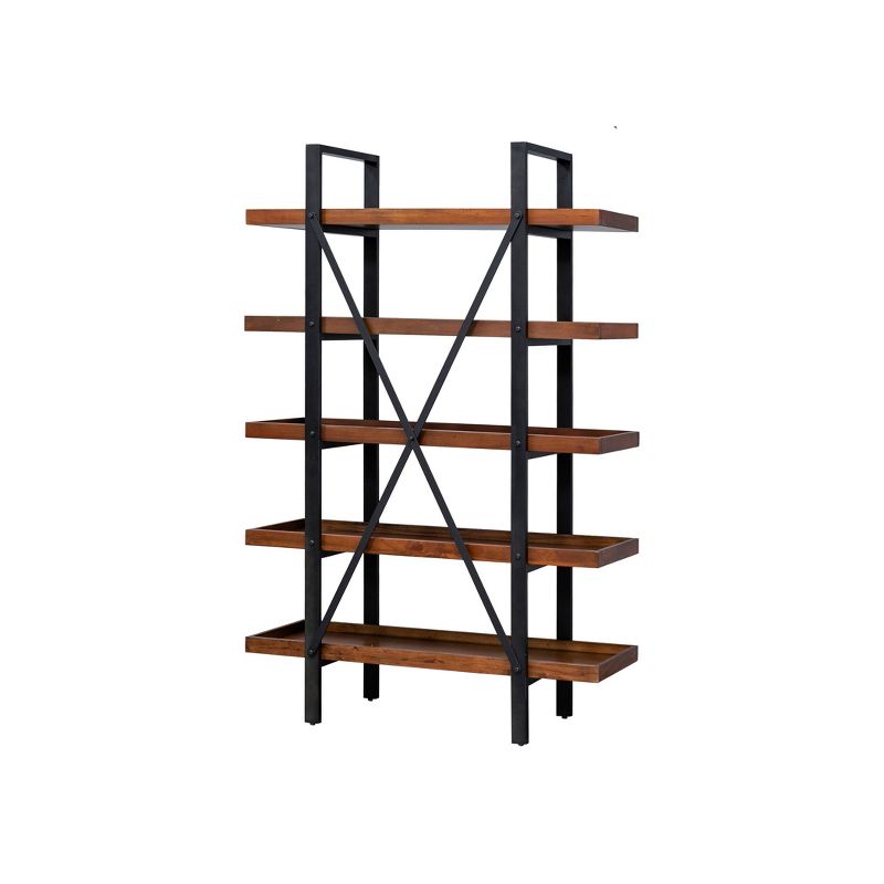 72" Grafton Industrial Wood Bookcase Brown - Martin Furniture