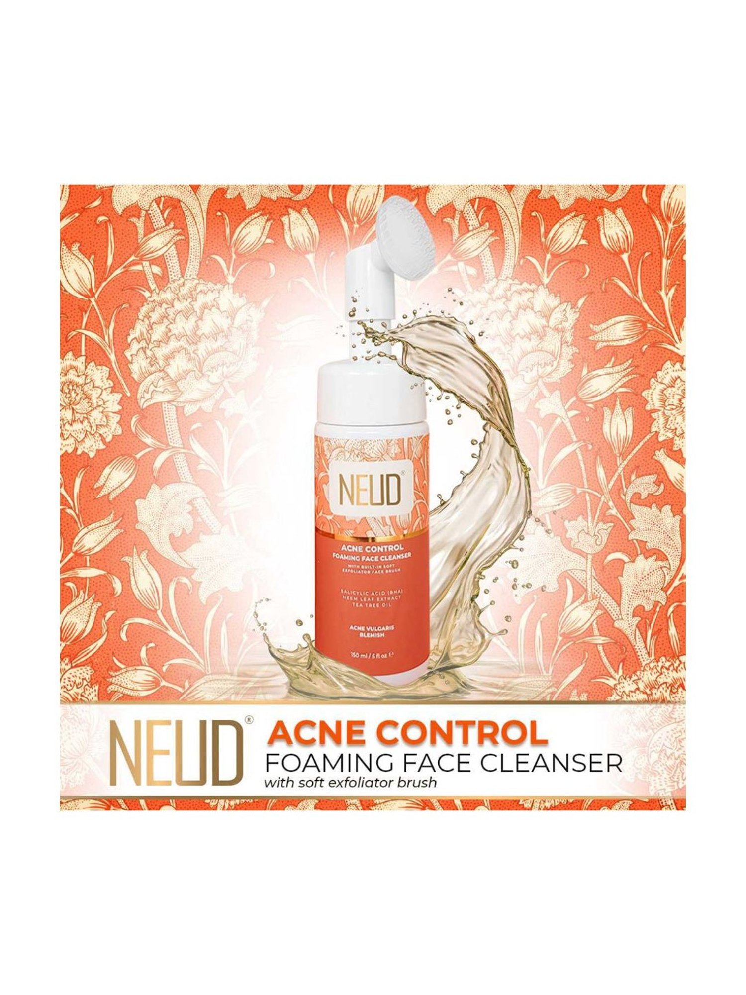 NEUD Acne Control Foaming Face Cleanser - 150 ml Each (Pack of 2)