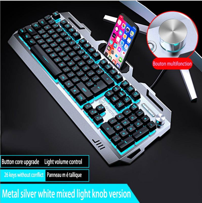 Wolf Way V2 Wired Gaming Keyboard Genuine Mechanical Feel USB Keyboard Wired Keyboard Wish
