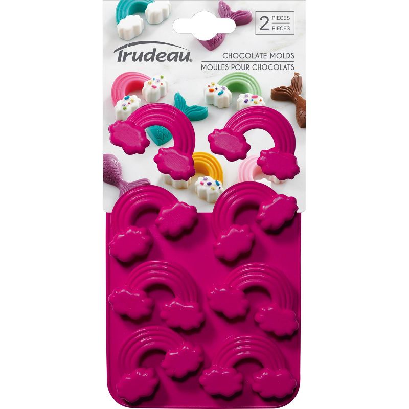 Trudeau 2pk Rainbow Chocolate Molds Fuchsia