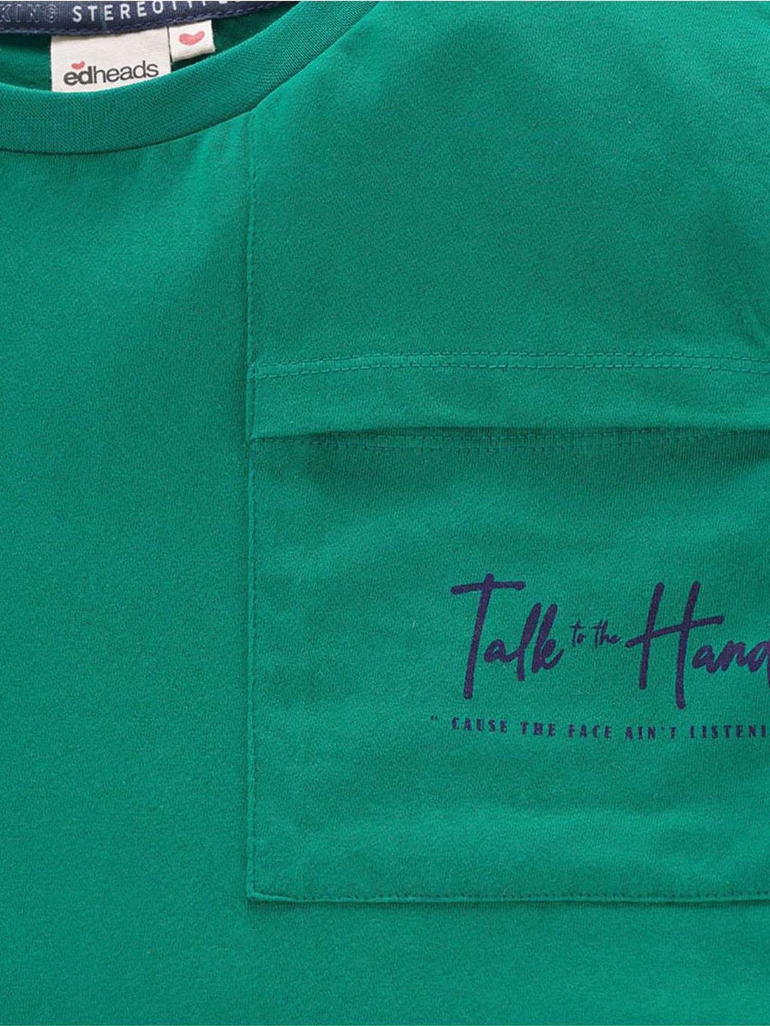 Edheads Kids Teal Blue Cotton Printed T-Shirt