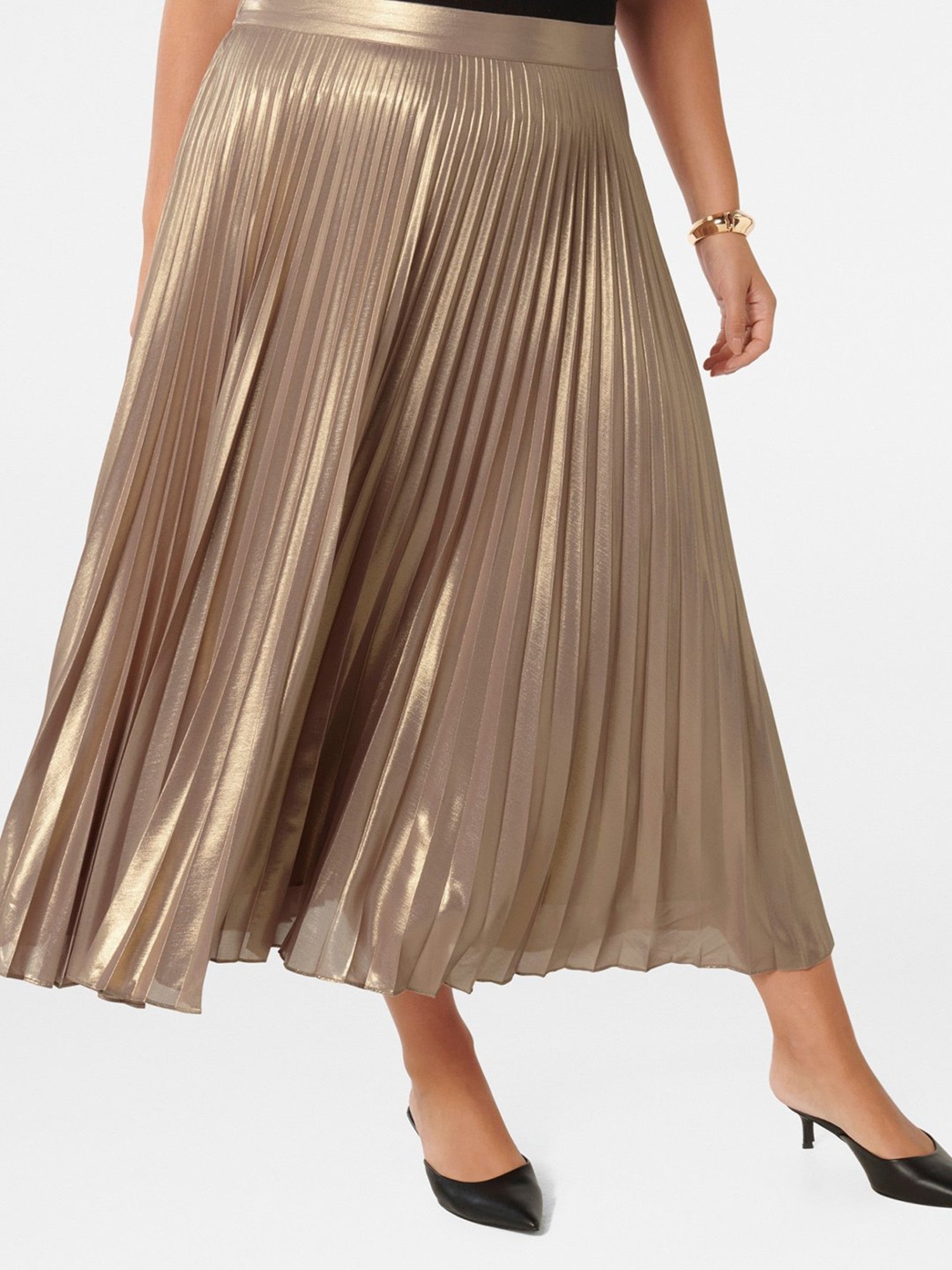 Forever New Estella Curve Pleated Midi Skirt