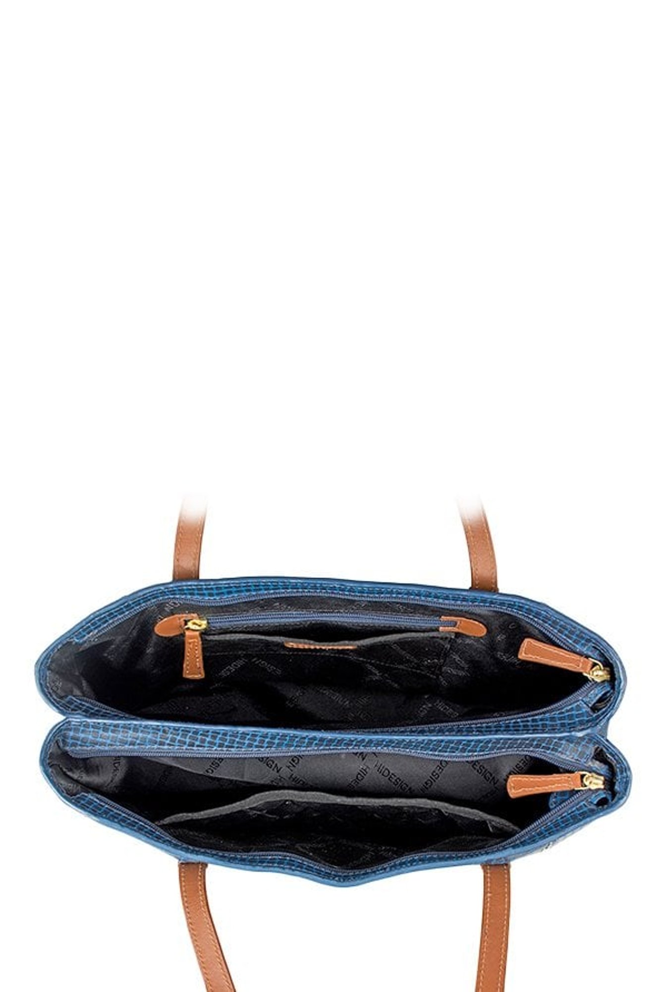 Hidesign SB Leandra 1 Blue Textured Leather Shoulder Bag