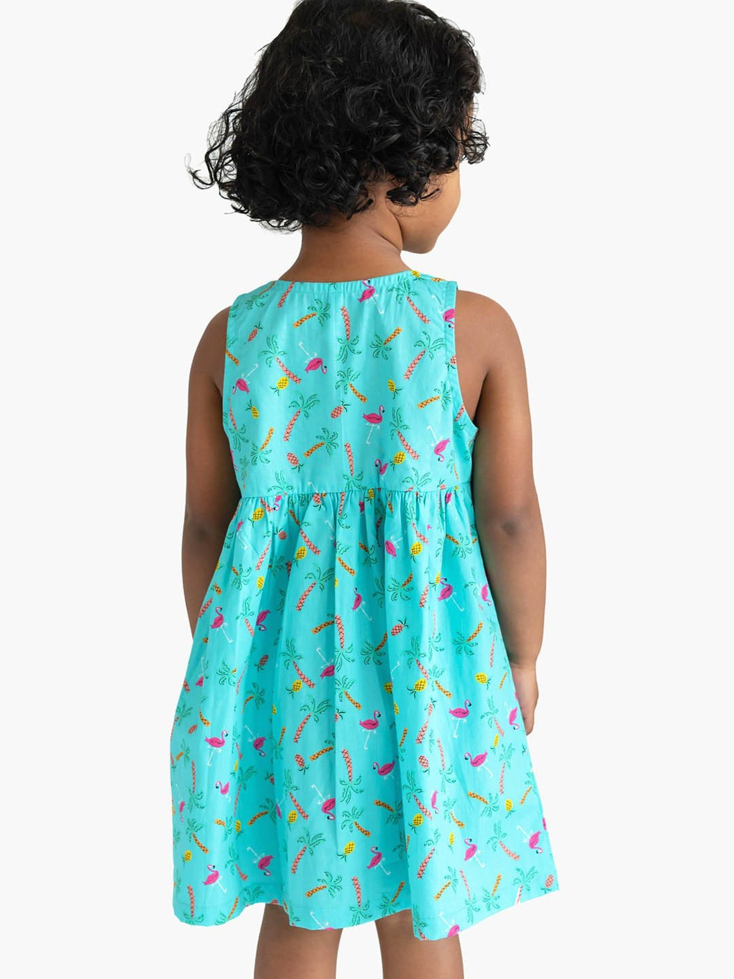 Campana Kids Turquoise Printed Dress