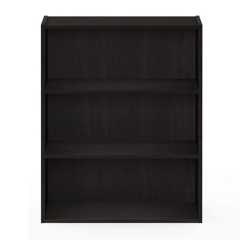 Furinno Pasir 3 Tier Open Storage and Organization Bookshelf Wooden Bookcase Shelf Shelving Unit for Home or Office, Espresso