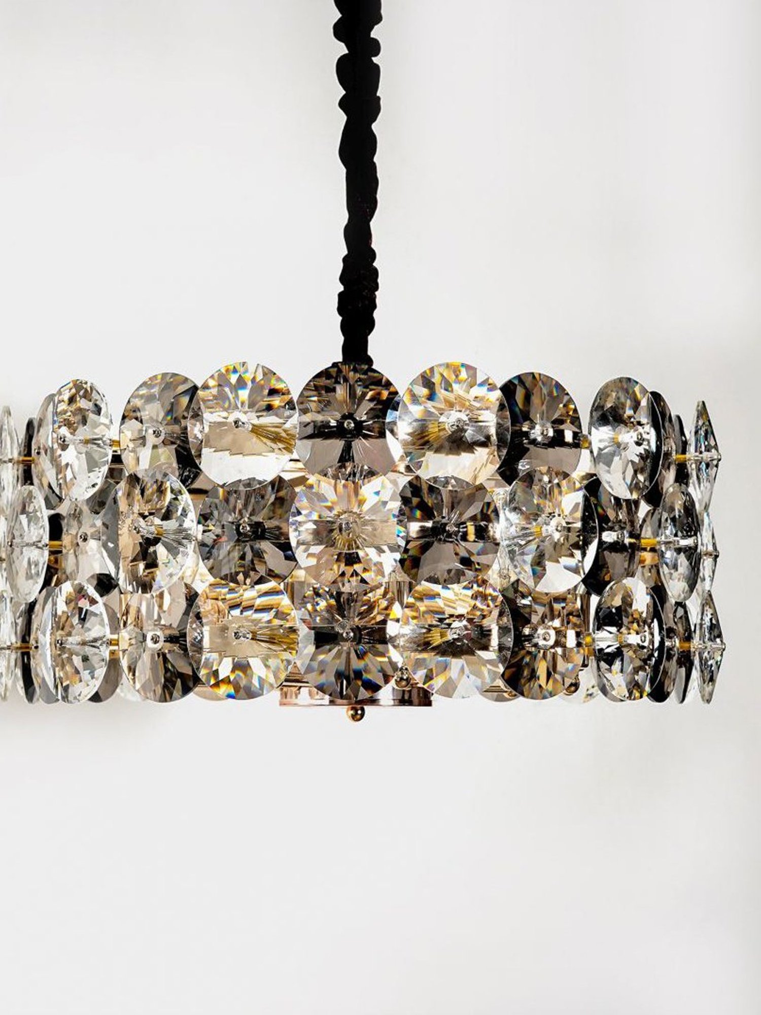 Kapoor Lamp Shades Rose Gold & Smoke Crystal Palazzo 12 Light Contemporary Chandelier