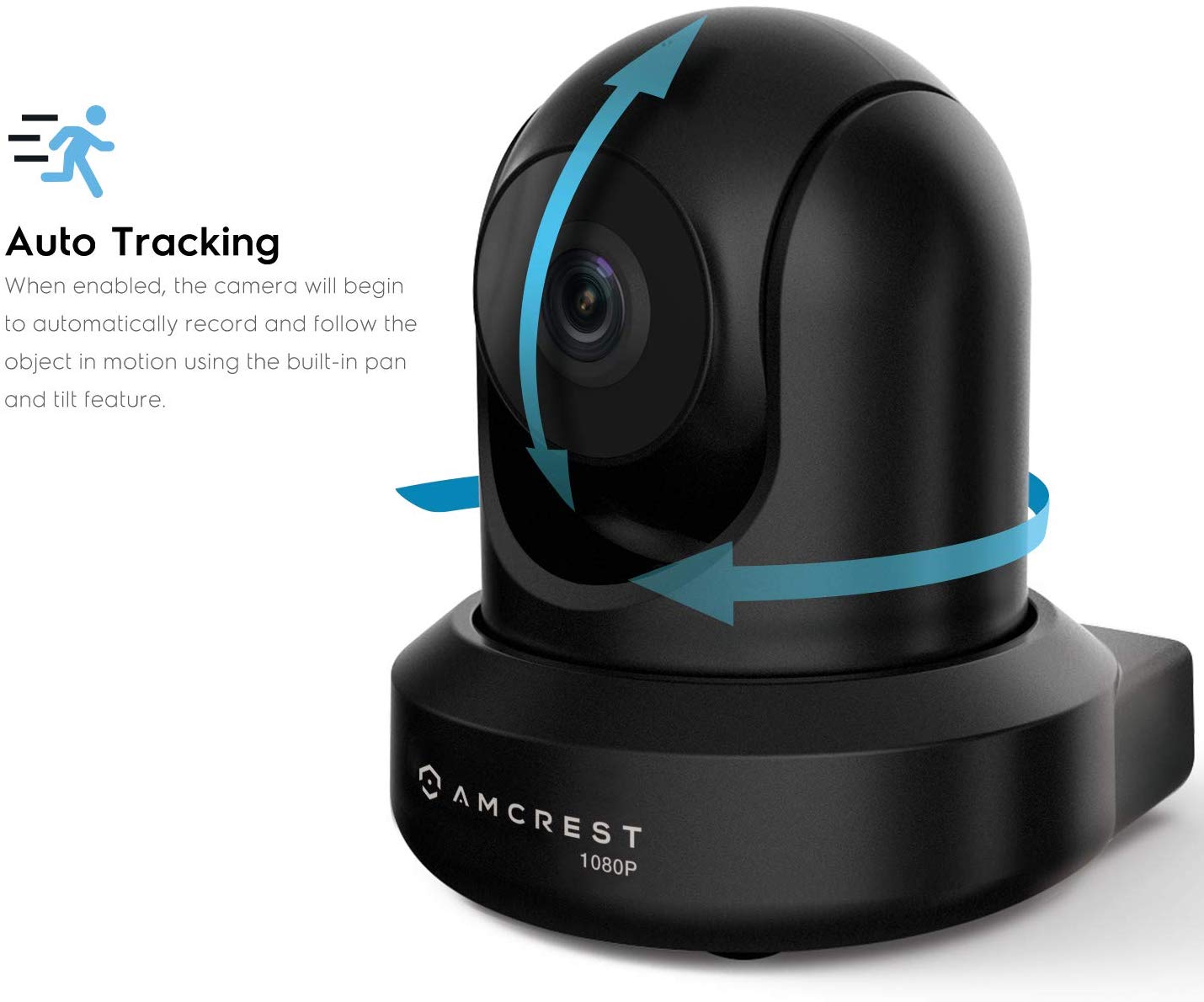 Amcrest 2-Pack 1080p WiFi Camera Indoor, 2MP Pan/Tilt Home Security Camera, Auto-Tracking, Motion & Audio Detection, Enhanced Browser Compatibility, H.265, Two-Way Talk 2PACK-IP2M-841B-V3 (Black)