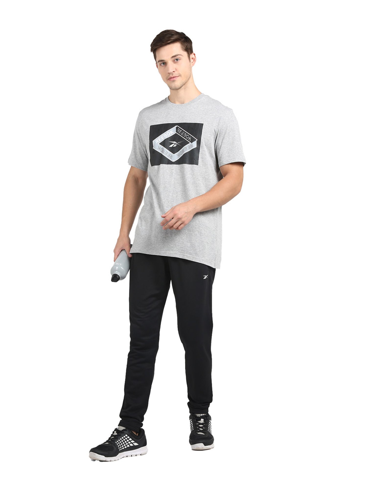 Reebok Grey Printed T-Shirt