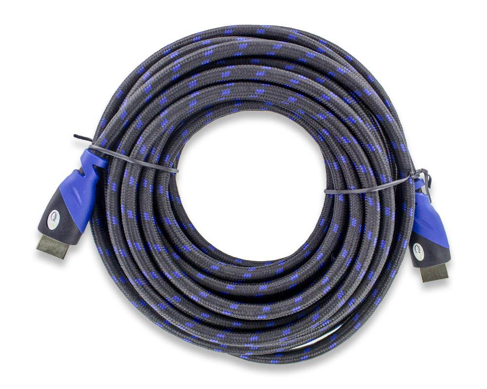 NavePoint HDMI 1.4 Male to Male Cable Black 30 Ft Woven Black 2-pack Blue