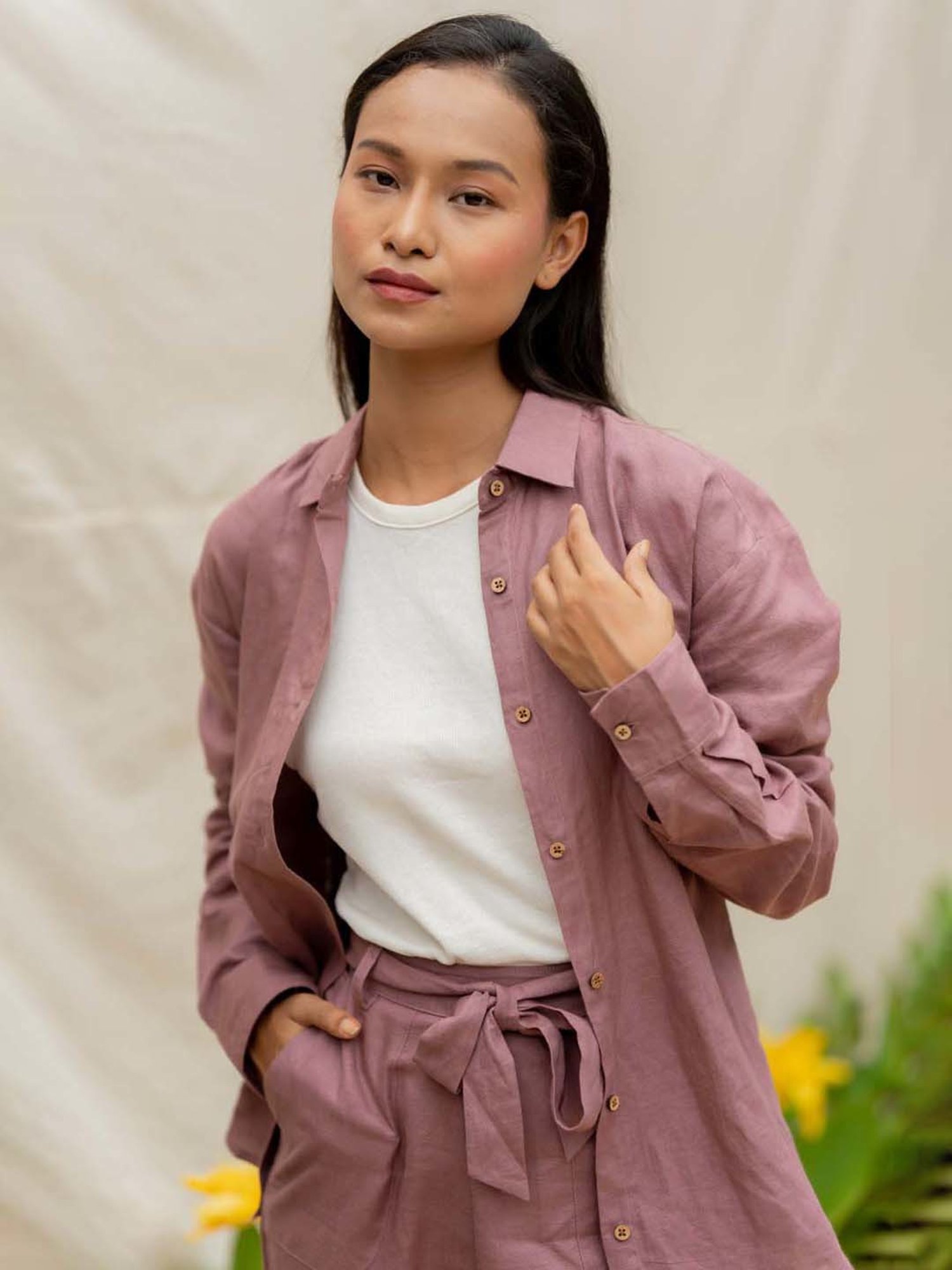 Anousshka Wood Rose Oversized Shirt