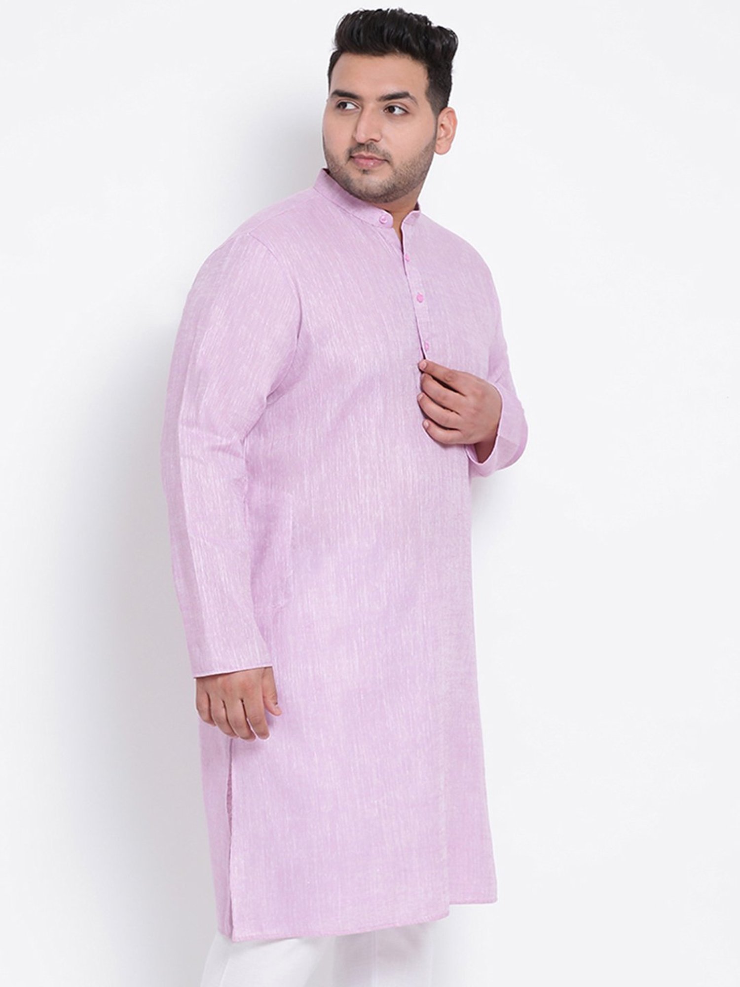 Manthan Red Full Sleeves Solid Kurta