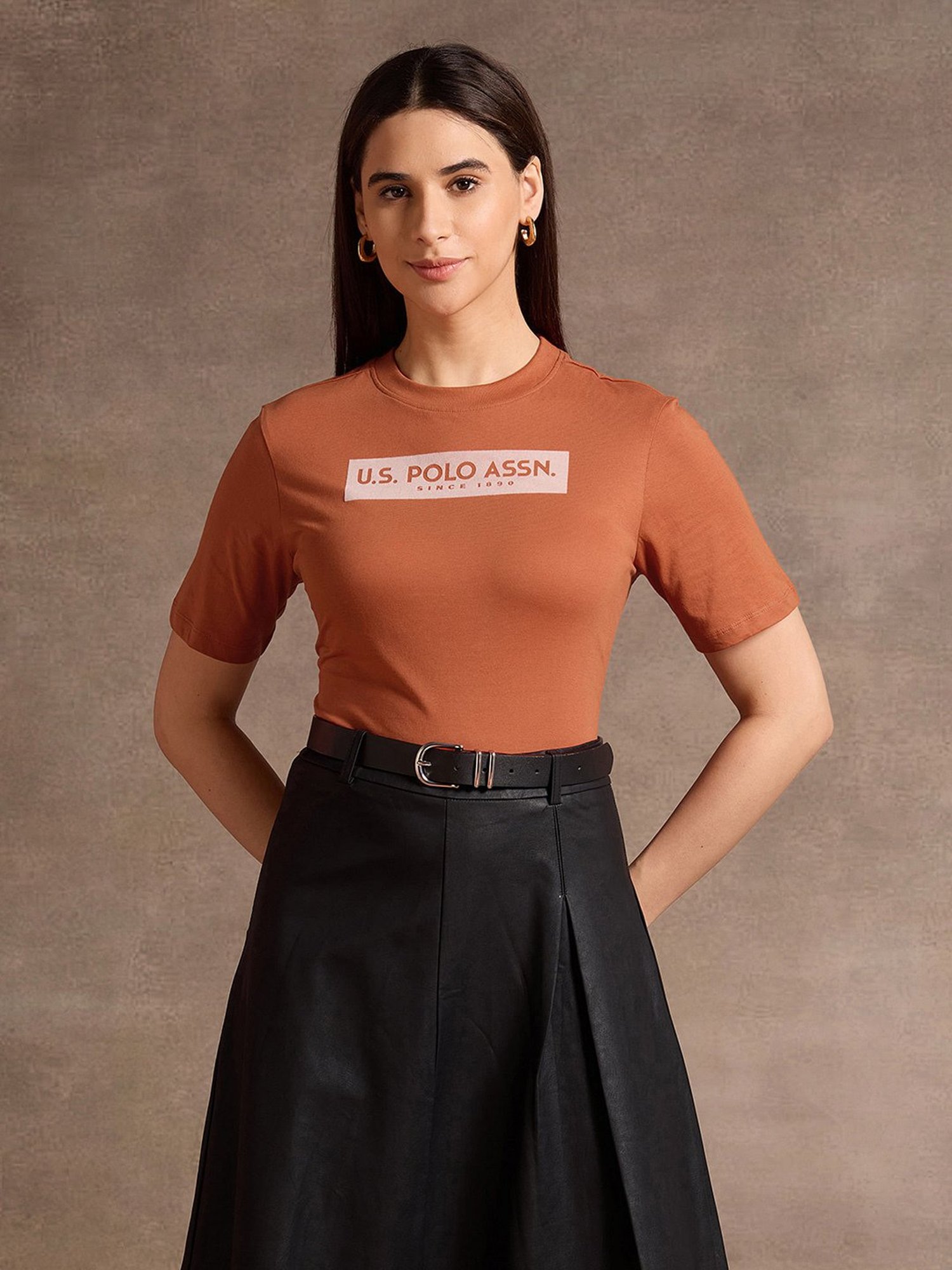 U.S. Polo Assn. Brown Graphic Print T-Shirt