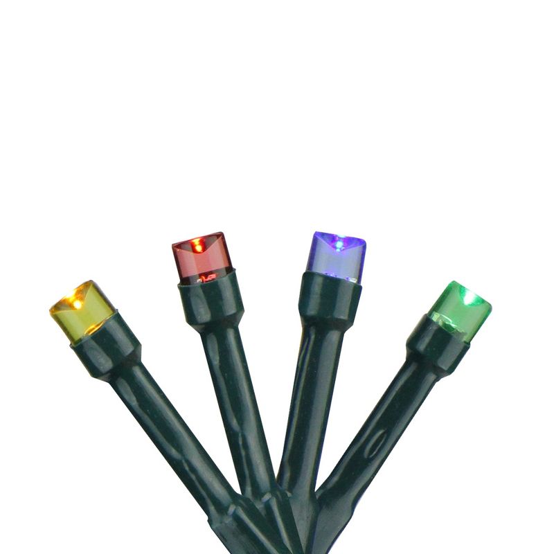 J. Hofert Co 100 Battery Operated Multi-Color LED Wide Angle Christmas Lights - 33 ft Green Wire