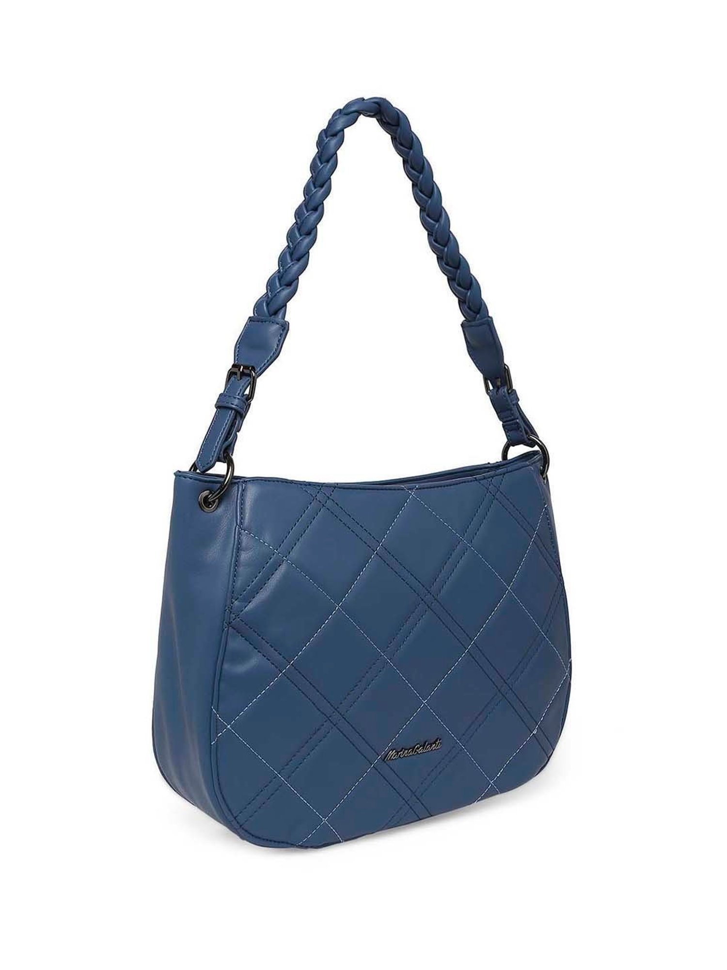 Marina Galanti Blue Quilted Medium Hobo Handbag
