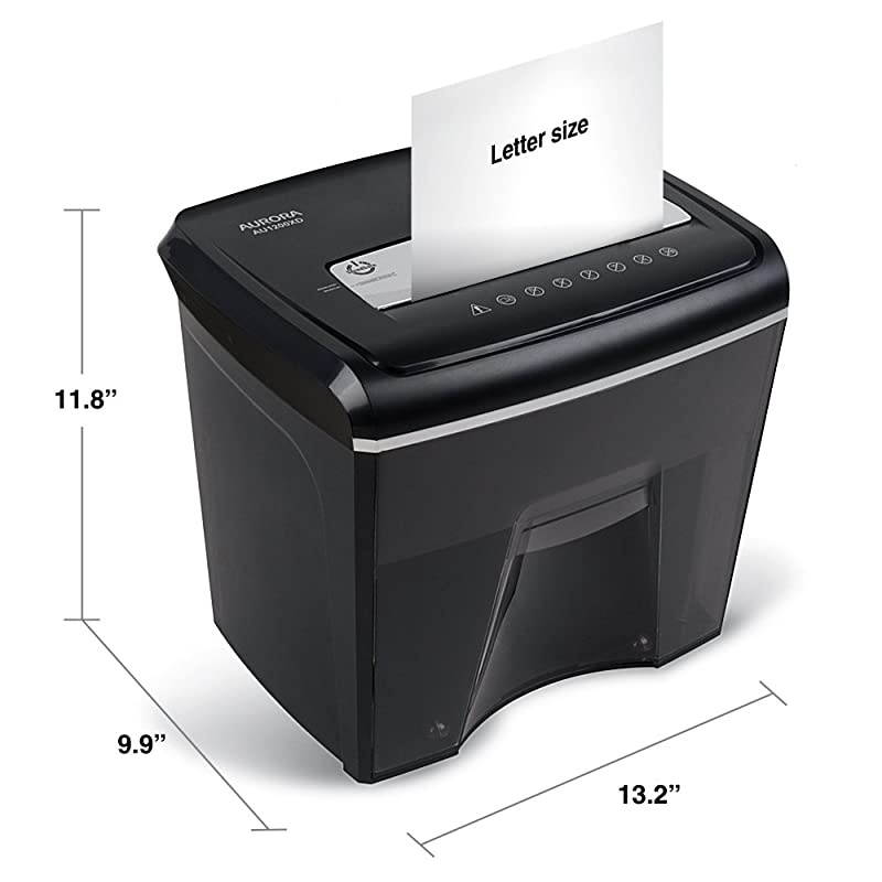 AU1200XD Compact Desktop-Style 12-Sheet Crosscut Paper and CD/Credit Card/Junk Mail Pullout Basket Shredder