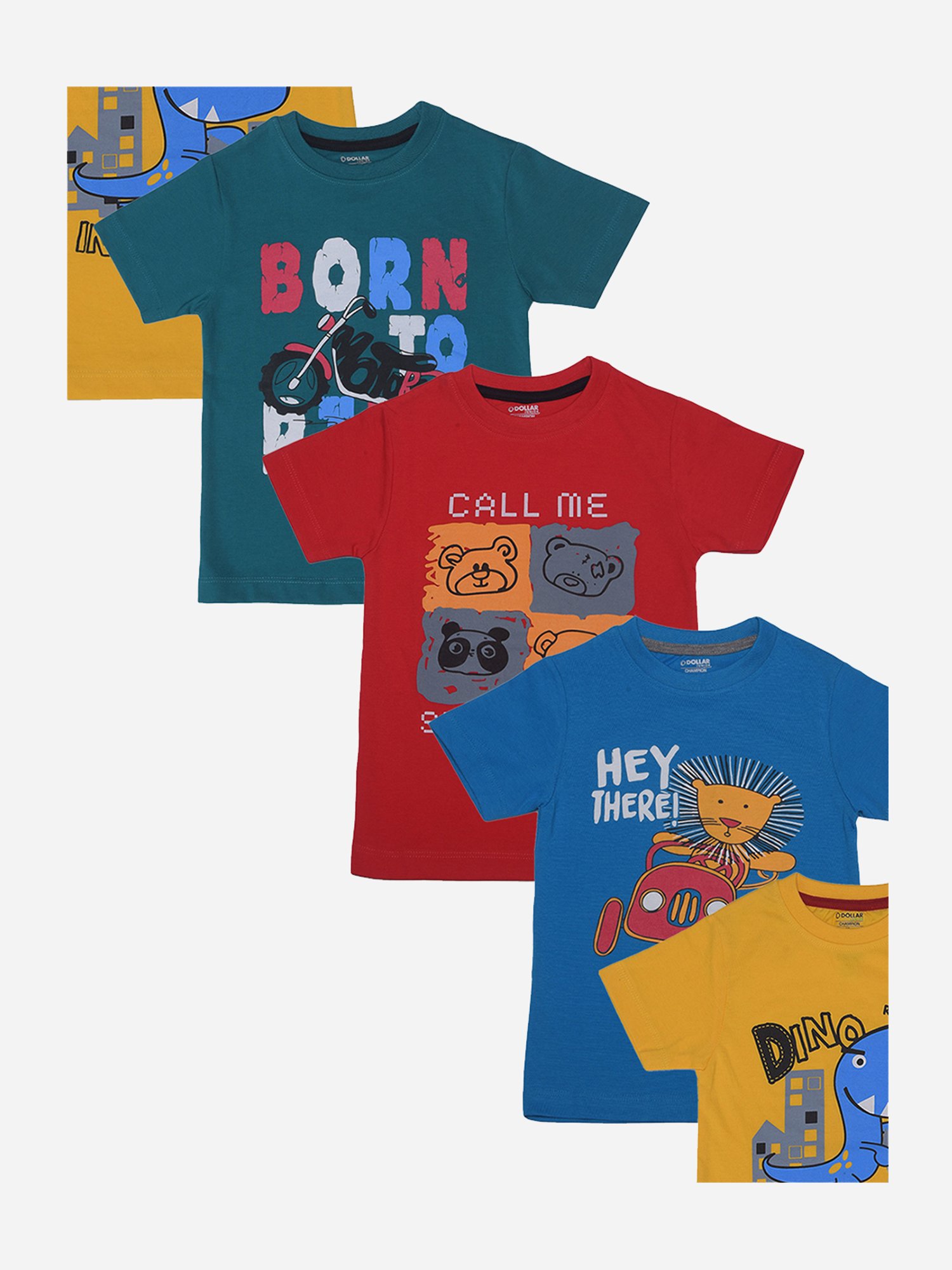 Dollar Boys Assorted Printed T-Shirt (Pack Of 5)