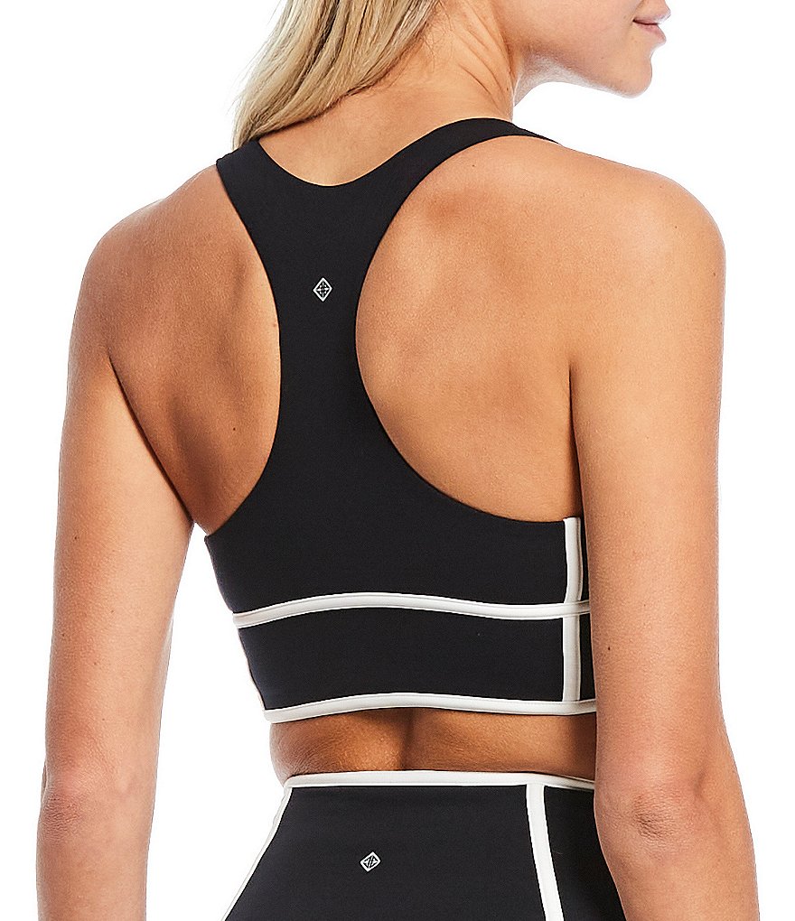 Antonio Melani Action Long Line Medium Impact Contrast Trim Sports Bra