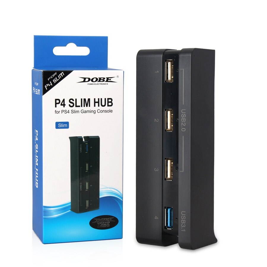 DOBE Slim USB Hub For PS4 4 in 1 High Speed Adapter 1 USB 3.0 Port 3 USB 2.0 Ports For PS4 Slim Gaming Console Accessories (1 pcs)