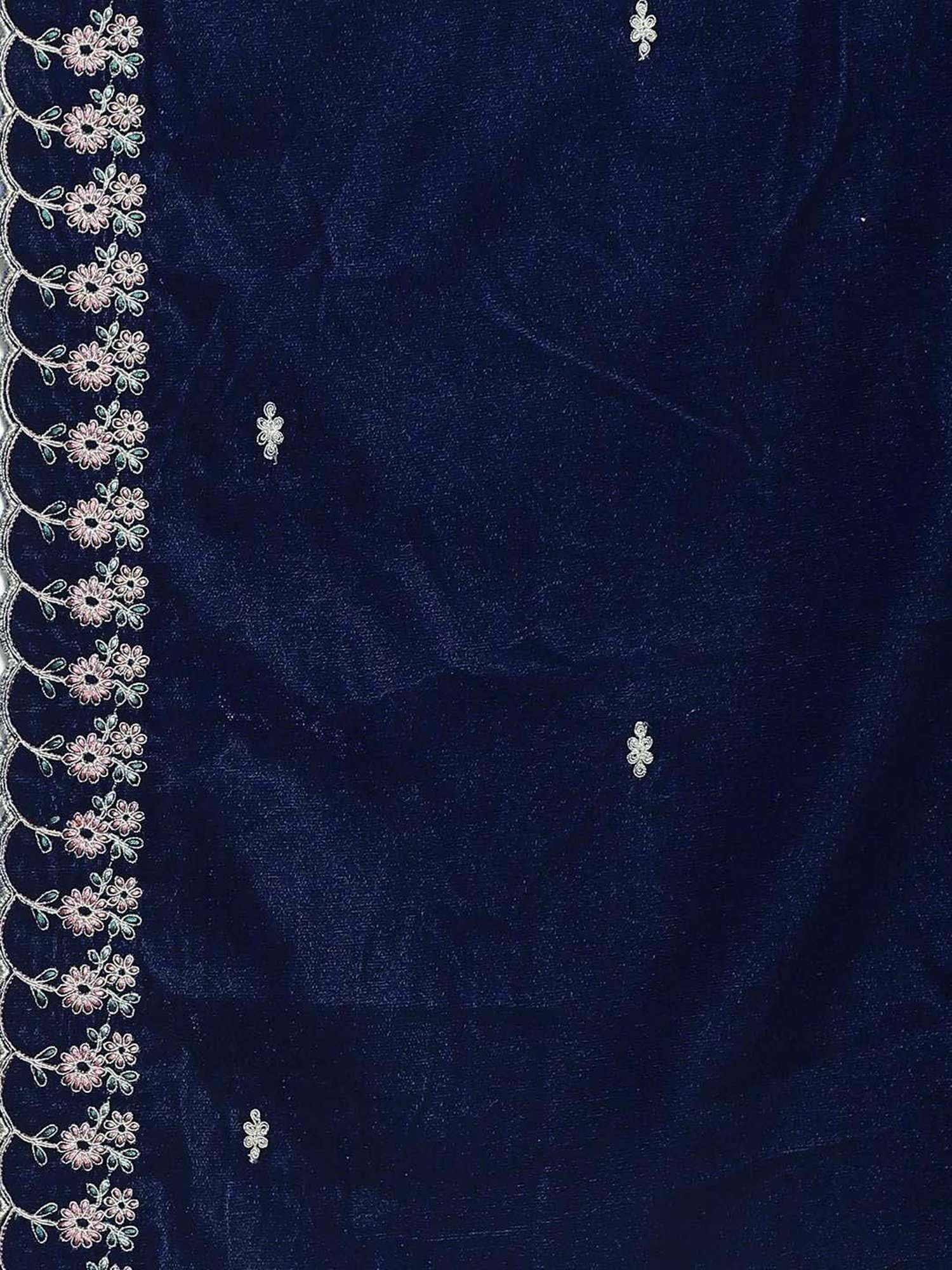 Stylee LIFESTYLE Navy Embroidered Unstitched Dress Material