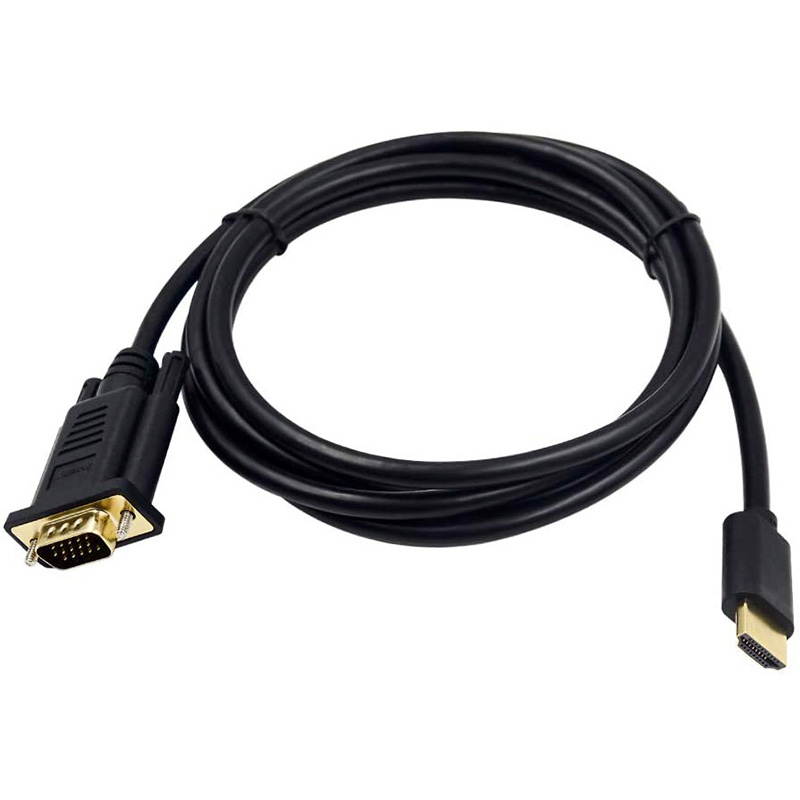 HDMI to VGA, Hannord Gold-Plated HDMI to VGA 6 Feet Cable (Male to Male) Compatible for Computer, Desktop, Laptop, PC, Monitor, Projector, HDTV, Raspberry Pi, Roku, Xbox and More