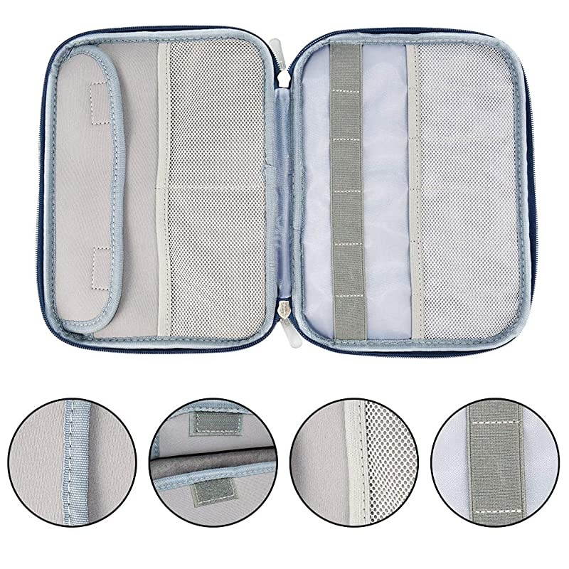 Electronics Organizer Travel Cable Bag  Electronics Accessories Case Cord Storage Bag for GadgetChargerUSBPhoneMini Tablet and More Blue
