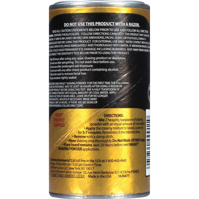 Magic Shaving Powder + Razorless Depilatory with Fragrance for Coarse Textured Beards - 4.5oz