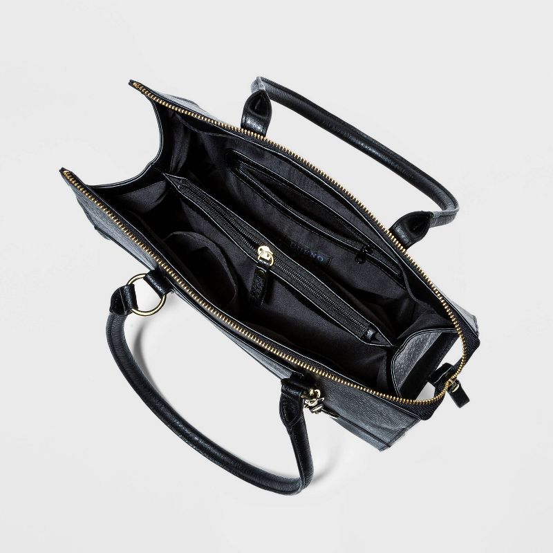 Bueno Zip Closure Tote Handbag - Black