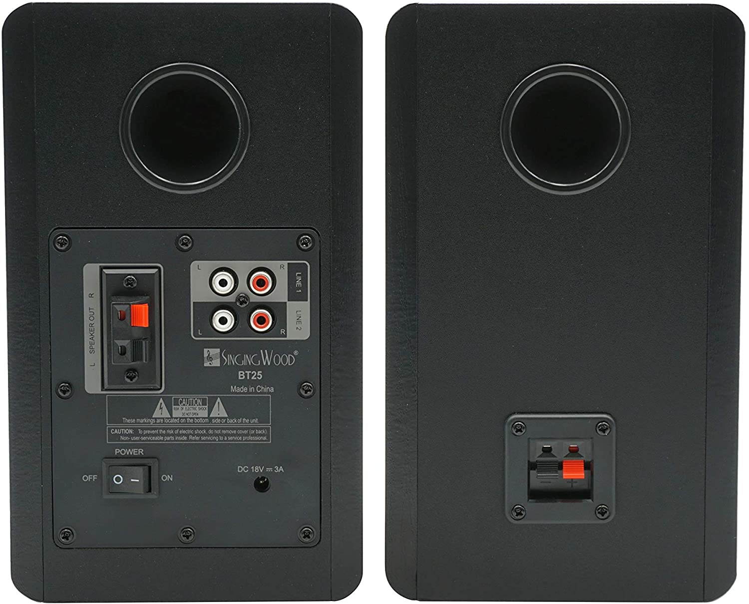 SINGING WOOD BT25 Powered BT Bookshelf Speakers Studio Monitor Speakers 2 AUX Input 2 Speakers Wooden Enclosure Max 50 Watts RMS(Beech Wood)