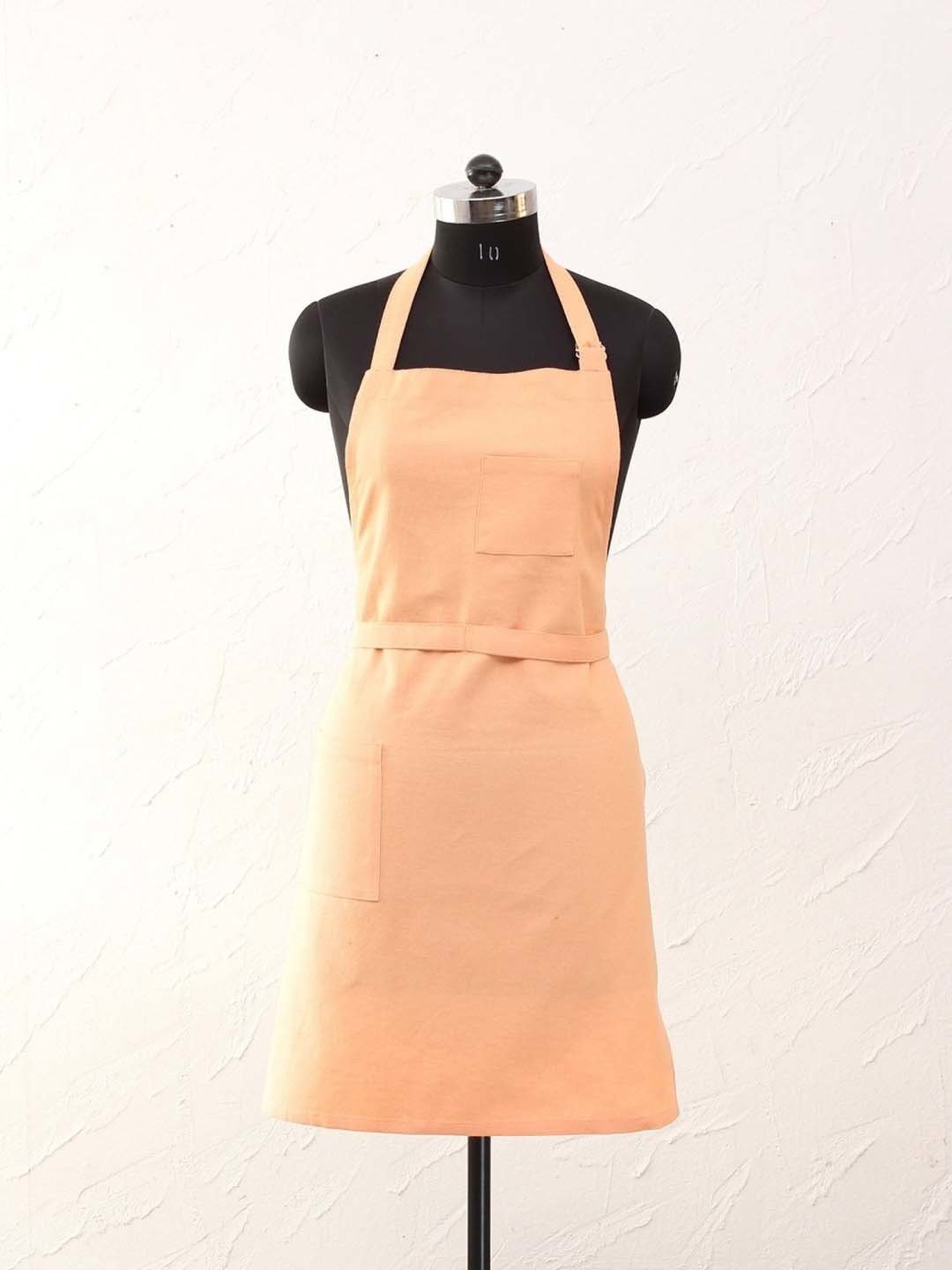 Ariana Yellow & White Cotton Kitchen Apron with Pocket