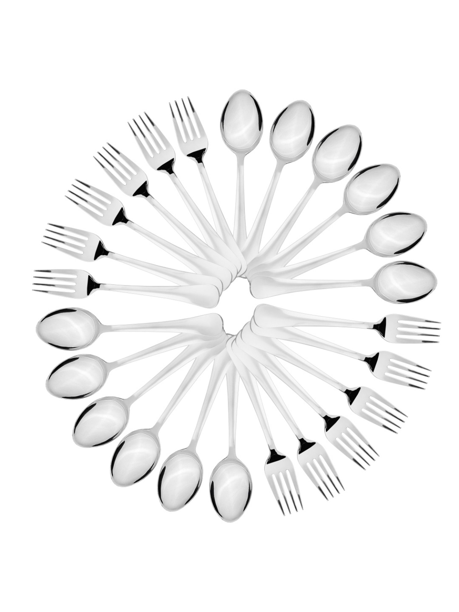 Sumeet S.S.Premium Quality Dessert/Table Spoon 12Pc-18.5cm,Desert/Table Fork 12pc-18.2cm(1.6mm Thick