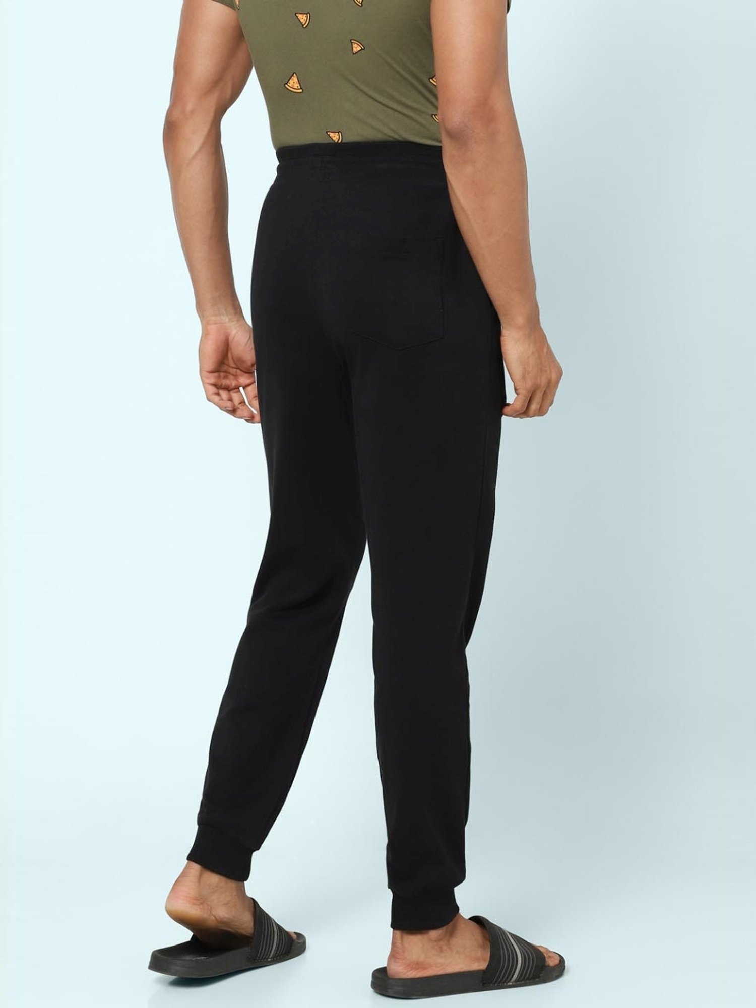 Ajile by Pantaloons Black Cotton Slim Fit Nightwear Joggers