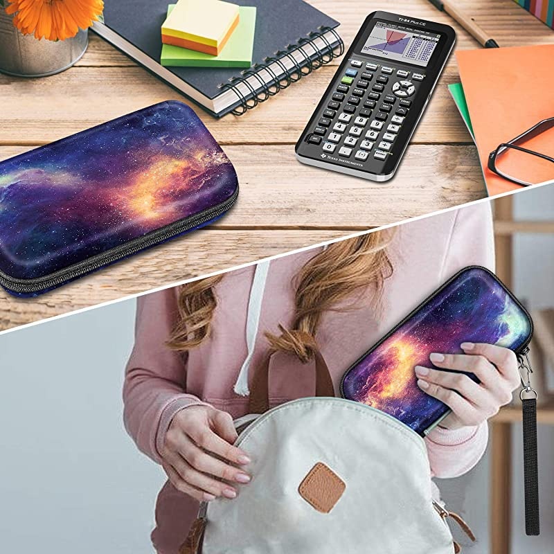 Graphing Calculator Carrying Case for TI-84 Plus CE,  Hard EVA Shockproof Protective Box for TI-84 Plus/TI-83 Plus CE/Casio fx-9750GII (Galaxy)