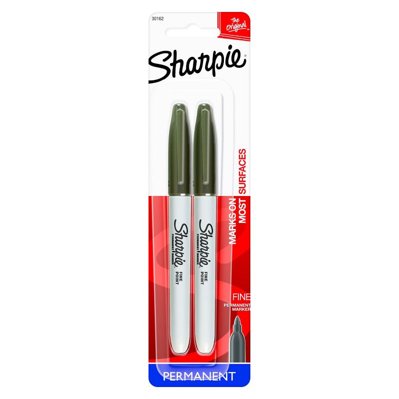 Sharpie Fine Tip Permanent Markers, Black, 2ct