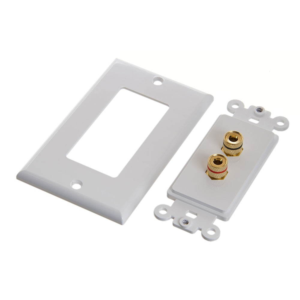 Cmple - Speaker Wall Plate - Banana Binding Post for 1 Speaker - Decoro