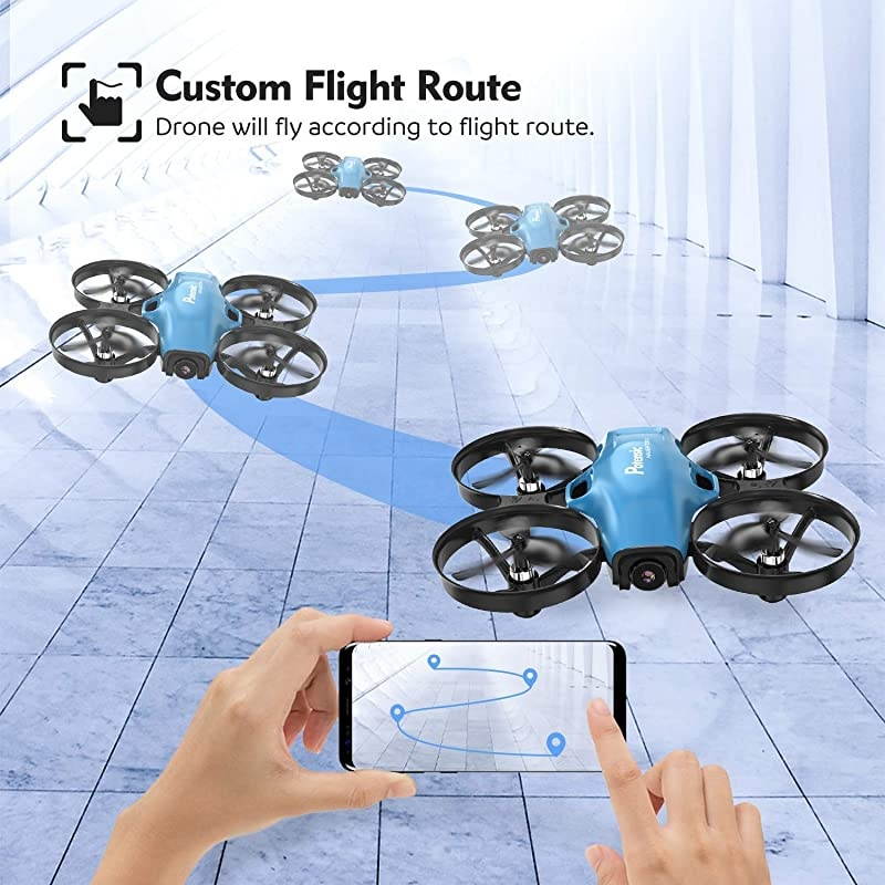 Drone with Camera for Kids,  A30W RC Mini Quadcopter with 720P HD Camera, One Button Take Off/Landing, Route Setting, Gravity Induction and Emergency Stop-Dual Battery&hellip;