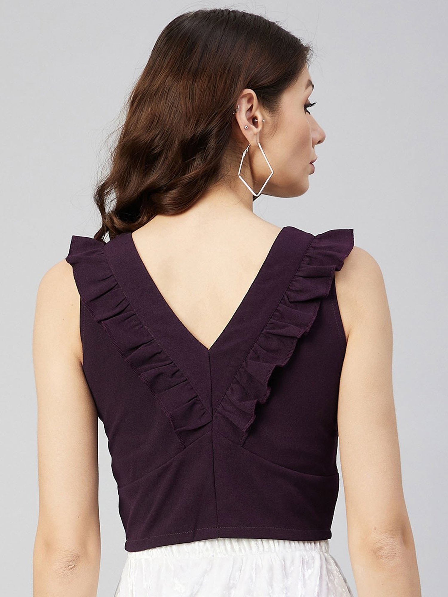 Marie Claire Dark Purple Crop Top