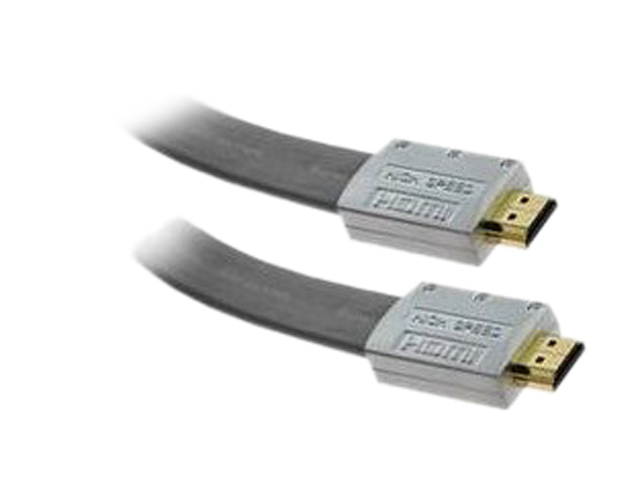 Fuji Labs HDM-MMBB-LSEF10SL 10 ft. Extreme Series Extreme High Speed Silver Metal Hood HDMI Flat Cable with Ethernet Gold Plated Connec