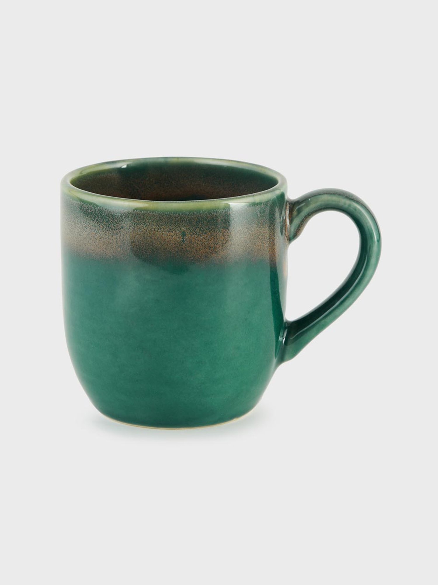 Fabindia Home Adhrit Dark Green Ceramic Mug (240 ml)