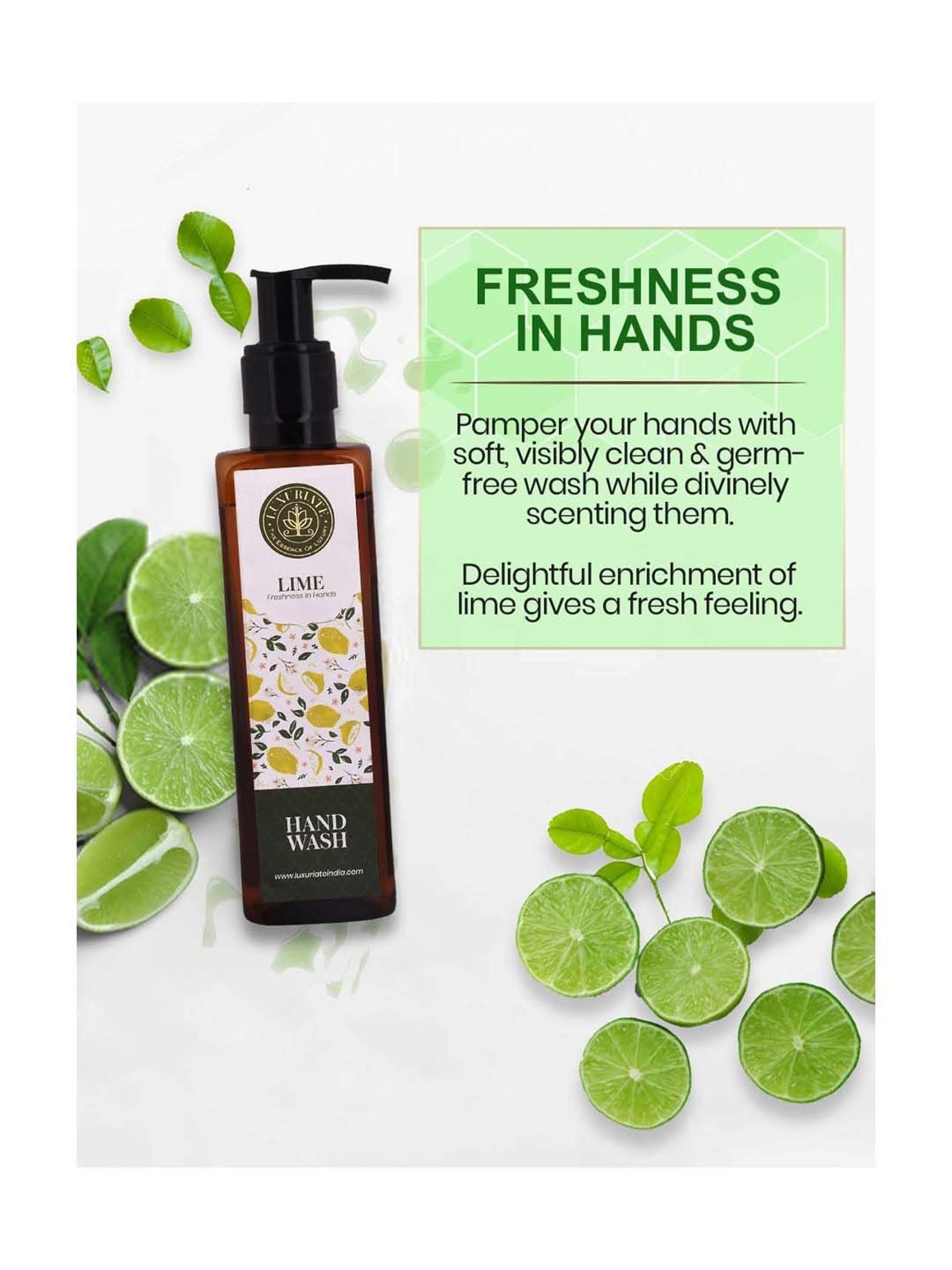 Luxuriate Lime Refreshing Gentle Foaming Liquid Hand Wash - 200 ml