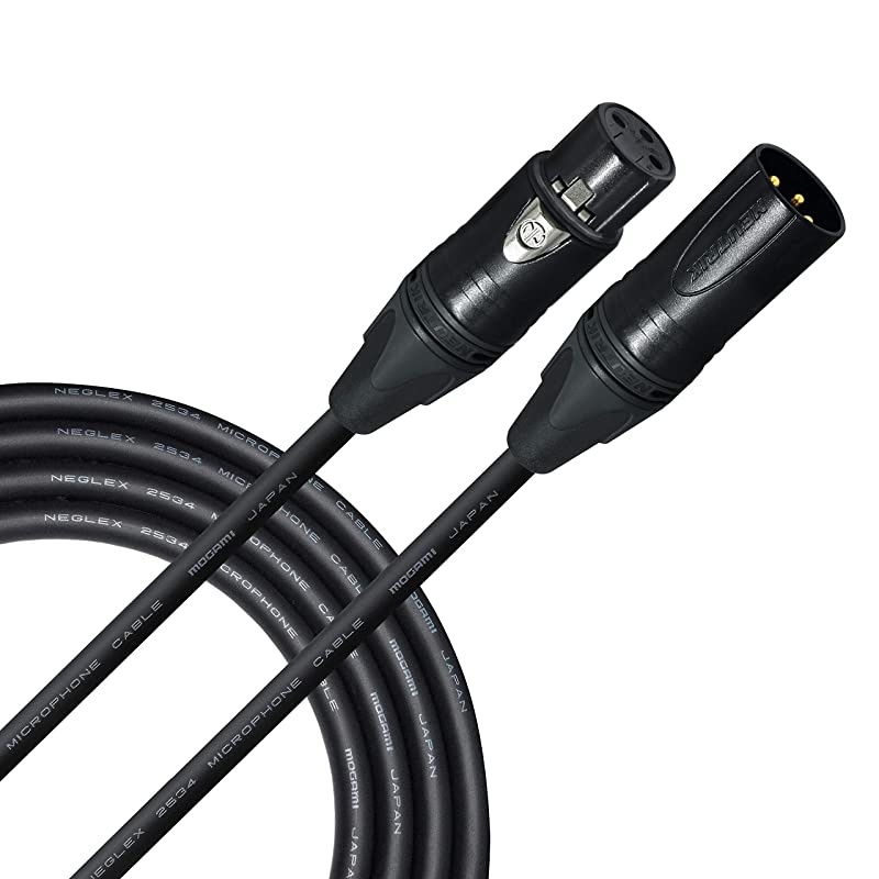 20 Foot &ndash; Quad Balanced Microphone Cable Custom Made by  &ndash; Using Mogami 2534 Wire and Neutrik NC3MXX-B Male & NC3FXX-B Female XLR Plugs.