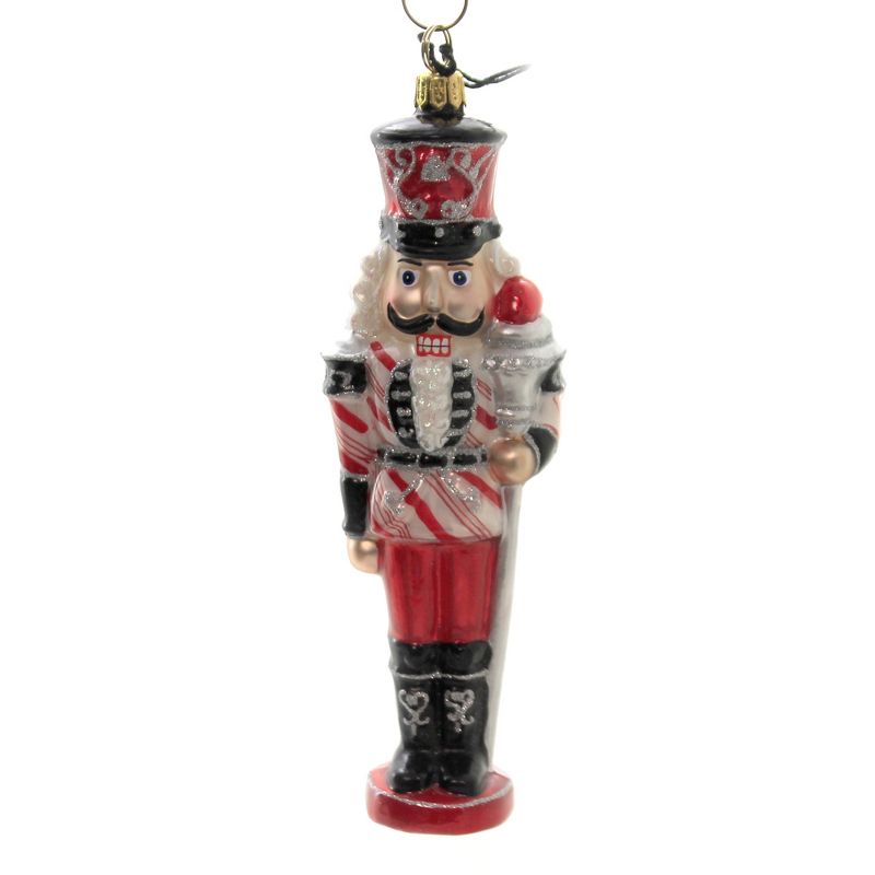 Joy To The World 6.5" Peppermint Twist Nutcracker Ornament Swirl  -  Tree Ornaments