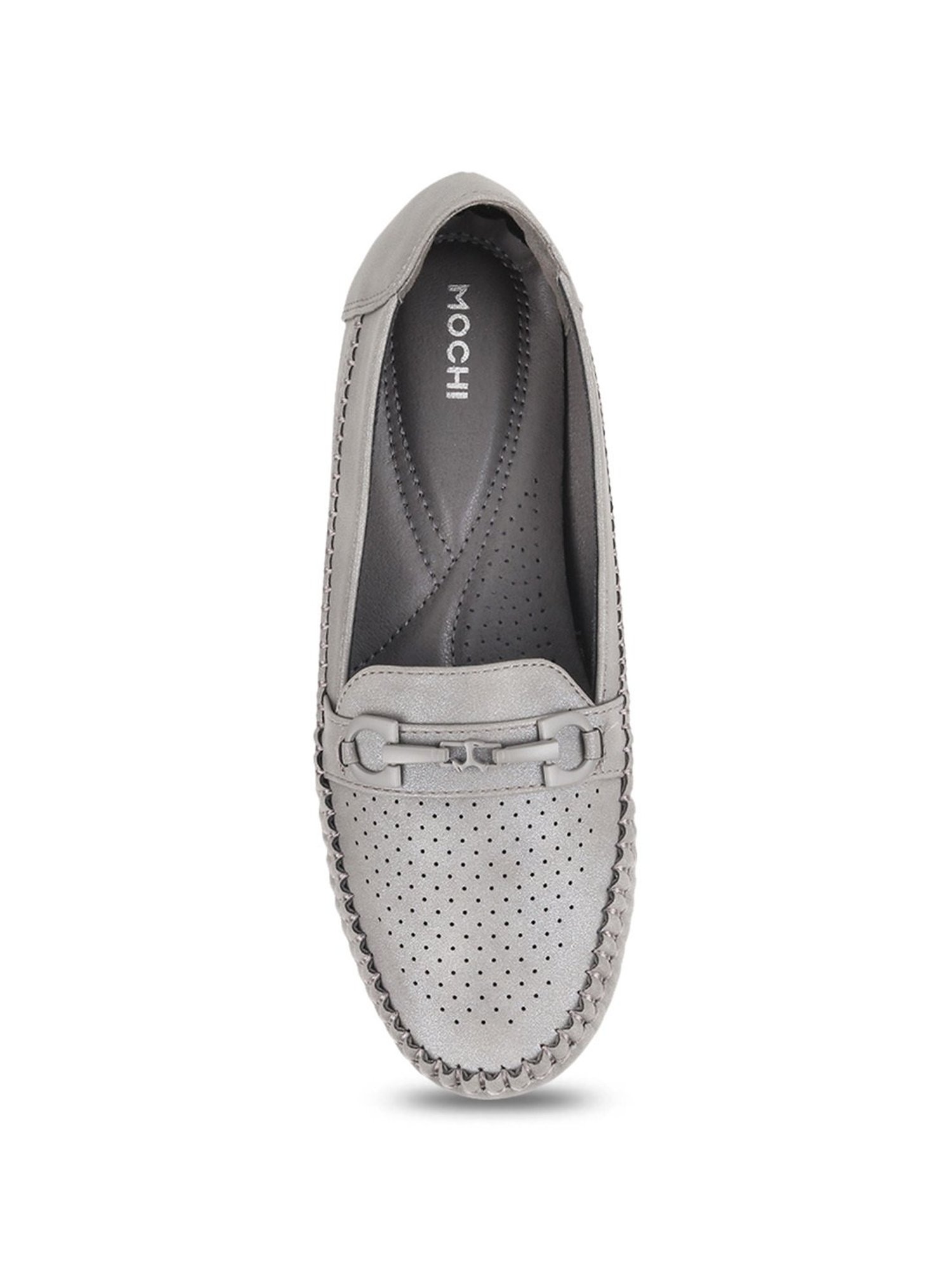 Mochi Women's Grey Casual Loafers