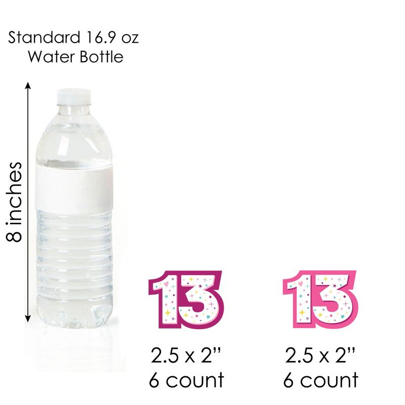 Big Dot of Happiness Girl 13th Birthday - Cupcake Decoration - Official Teenager Birthday Party Cupcake Wrappers and Treat Picks Kit - Set of 24