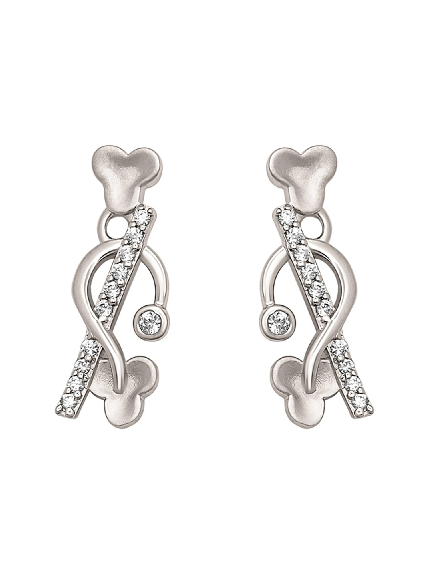 Silberry 92.5 Sterling Silver Aashi's Crystal Stud Earrings for Women